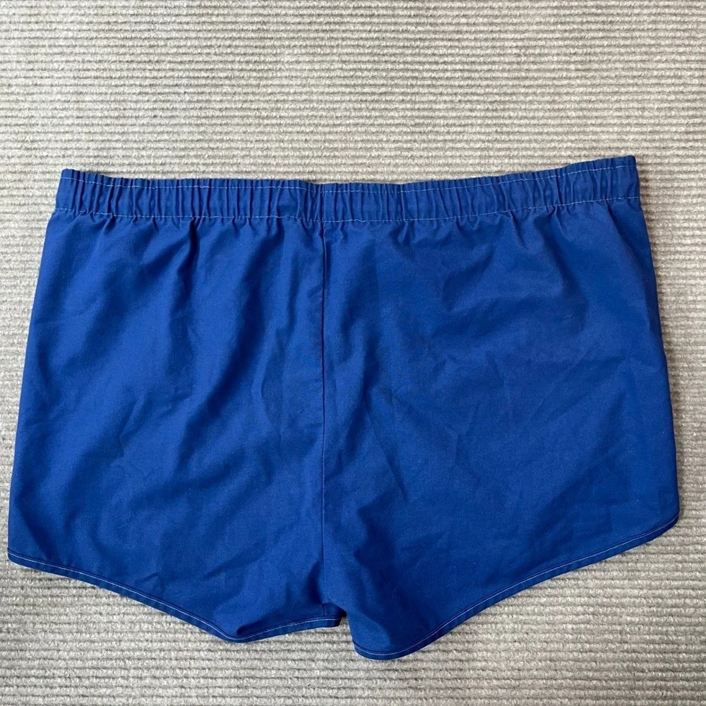 Sergio Valente Vintage 80s Blue Rainbow Stripe Swim Trunks Mens Size Large USA